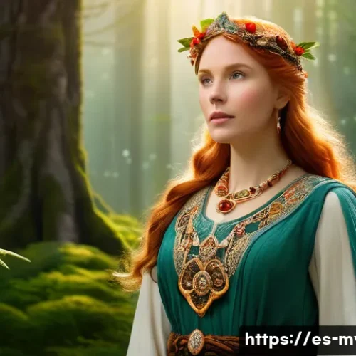 Home 30 프레이야와 사랑의 여신 - An ethereal depiction of Freyja as the Norse goddess of fertility and nature, standing in a lush, ve...
