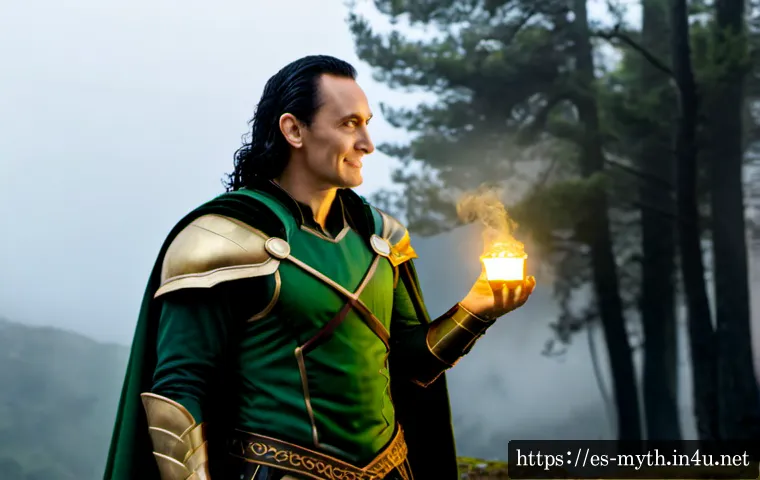 Home 17 로키와 장난꾸러기 신 - Photorealistic cinematic portrait of Loki, the Norse trickster god, as a charismatic adult man in el...